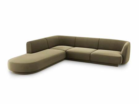 Coltar modular Miley tapiterie din catifea si colt pe partea stanga, verde [1]