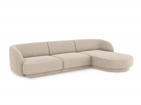 Coltar modular Miley tapiterie din tesatura structurala si colt pe partea dreapta, bej [1]