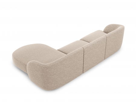 Coltar modular Miley tapiterie din tesatura structurala si colt pe partea dreapta, bej [2]