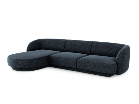 Coltar modular Miley tapiterie din tesatura structurala si colt pe partea stanga, albastru royal [1]