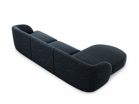 Coltar modular Miley tapiterie din tesatura structurala si colt pe partea stanga, albastru royal [2]