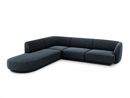 Coltar modular Miley tapiterie din tesatura structurala si colt pe partea stanga, albastru royal [1]