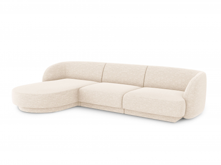 Coltar modular Miley tapiterie din tesatura structurala si colt pe partea stanga, bej deschis [1]