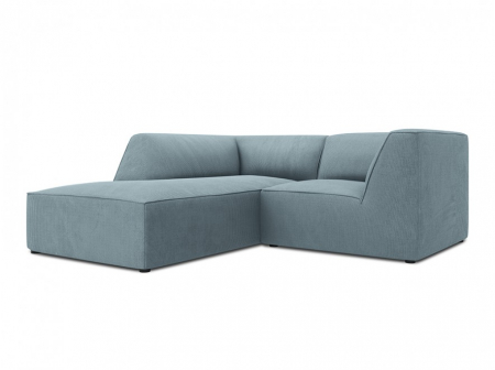 Canapele - Colțar modular Ruby, cu 3 locuri colț pe partea stângă și tapițerie din catifea reiată