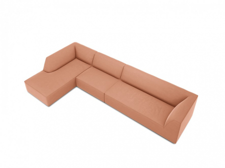 Colțar modular Ruby, cu 5 locuri colț pe partea stângă și tapițerie din catifea [3]