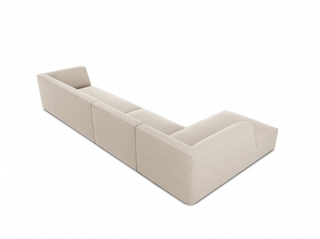 Colțar modular Ruby, cu 5 locuri colț pe partea stângă și tapițerie din catifea [1]