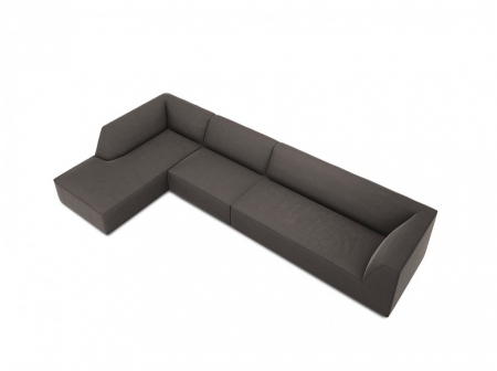 Colțar modular Ruby, cu 5 locuri colț pe partea stângă și tapițerie din catifea [1]