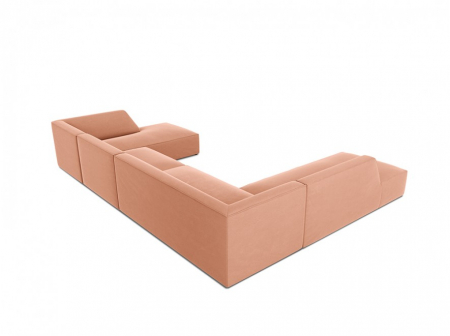 Colțar modular Ruby, cu 7 locuri colț pe partea stângă și tapițerie din catifea [2]