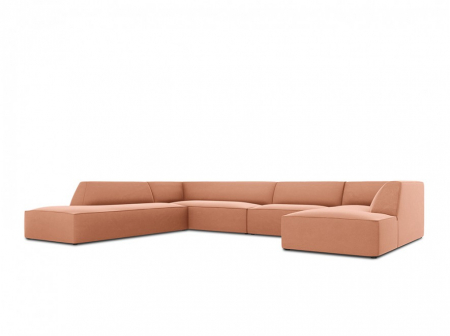 Canapele - Colțar modular Ruby, cu 7 locuri colț pe partea stângă și tapițerie din catifea