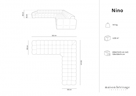 Coltar simetric Nino cu 7 locuri si tapiterie din tesatura structurala [4]