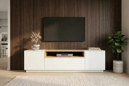 Comodă TV LOFT 160 cm alb natural [4]