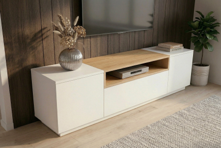 Comodă TV LOFT 160 cm alb natural [6]