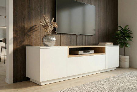 Comodă TV LOFT 160 cm alb natural [2]