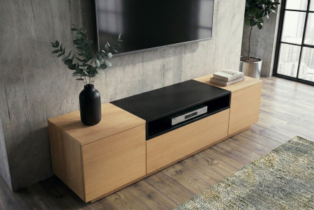Comodă TV LOFT 160 cm negru natural [3]