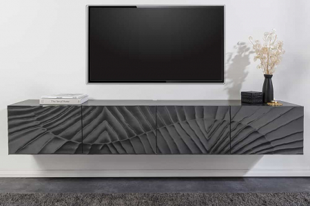 Comoda TV SCORPION 200 cm 3D suspendată, din lemn de mango negru [3]