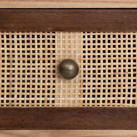 Comodă Sasha din lemn de pin și ratan 60 X 30 X 85 CM [3]