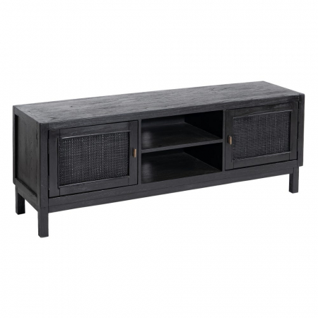 Comodă TV SHADOW din lemn masiv de mindi și ratan 150 X 40 X 55 CM