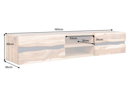 Comoda TV AMAZONAS suspendata din lemn sheesam, 160 cm [5]