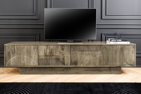 Comoda TV ART DECO din lemn de mango gri, 200 cm [2]