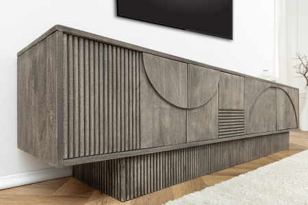 Comoda TV ART DECO din lemn de mango gri, 200 cm [4]