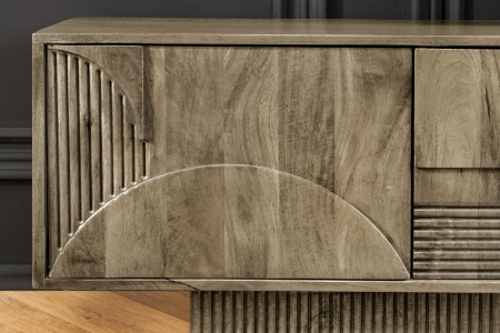 Comoda TV ART DECO din lemn de mango gri, 200 cm [4]