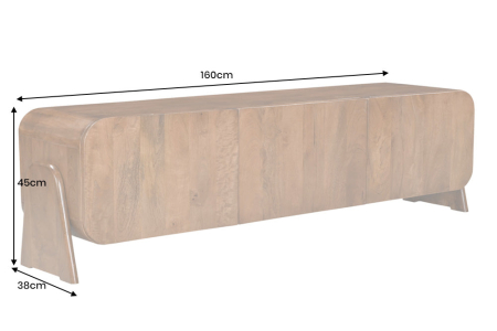 Comoda TV BRASIL din lemn de mango maro, 160 cm [9]