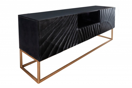 Comodă TV din lemn de mango negru Scorpion 150 cm