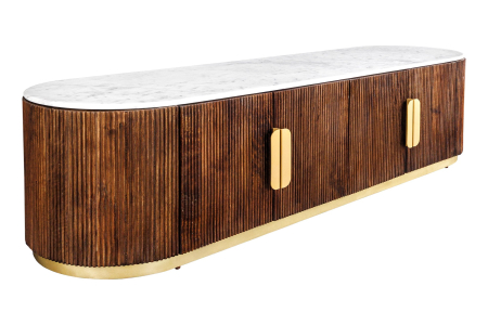 Comode TV - Comoda TV GATSBY din lemn de mango si blat din marmura, 170 cm