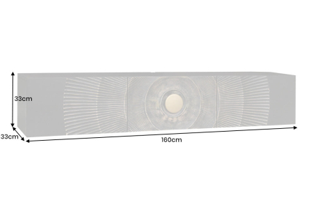 Comoda TV GOLDEN SUNSET din lemn de mango negru, 160 cm [10]