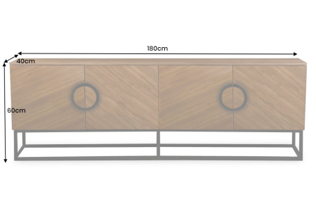 Comoda TV GRANDEZZA din lemn de nuc si metal, 180 cm [10]