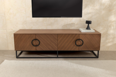 Comoda TV GRANDEZZA din lemn de nuc si metal, 180 cm [2]