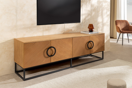 Comoda TV GRANDEZZA din lemn de steja si metal, 180 cm [4]