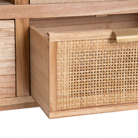 Comodă TV Honey din lemn de paulownia și ratan 120 X 40 X 50 CM [7]