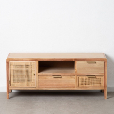 Comodă TV Honey din lemn de paulownia și ratan 120 X 40 X 50 CM [1]
