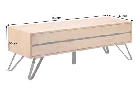 Comoda TV LIVING EDGE din lemn de stejar, 160 cm [3]