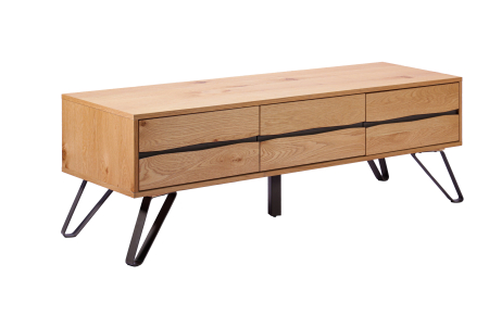 Bufete & baruri - Comoda TV LIVING EDGE din lemn de stejar, 160 cm