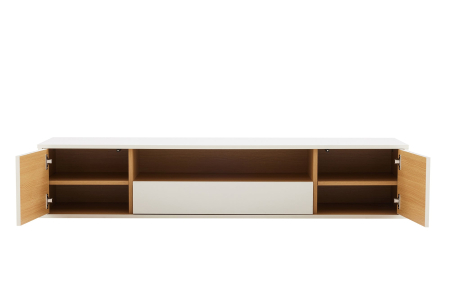 Comoda TV LOFT 150 cm suspendat, alb natural [10]