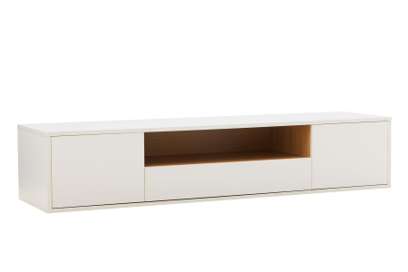 Comoda TV LOFT 150 cm suspendat, alb natural