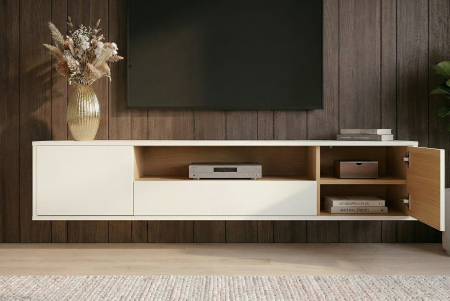 Comoda TV LOFT 150 cm suspendat, alb natural [7]