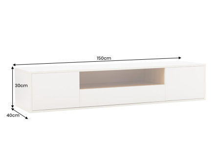 Comoda TV LOFT 150 cm suspendat, alb natural [14]