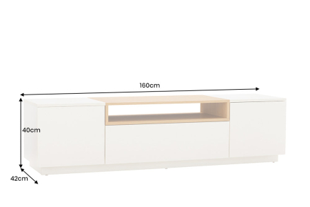 Comodă TV LOFT 160 cm alb natural [13]