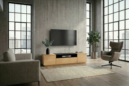 Comodă TV LOFT 160 cm negru natural [6]