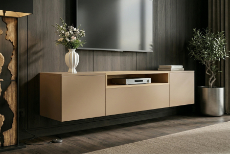 Comoda TV LOFT 160 cm suspendat, culoare gri-bej natural [4]