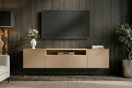 Comoda TV LOFT 160 cm suspendat, culoare gri-bej natural [2]