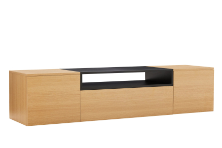 Comoda TV LOFT 160 cm suspendat, negru natural
