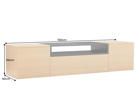 Comoda TV LOFT 160 cm suspendat, negru natural [14]