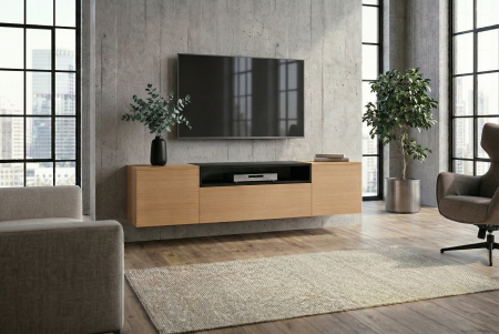 Comoda TV LOFT 160 cm suspendat, negru natural [5]