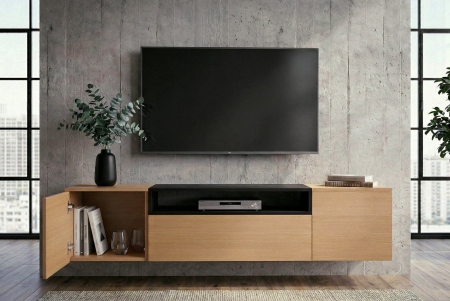 Comoda TV LOFT 160 cm suspendat, negru natural [7]