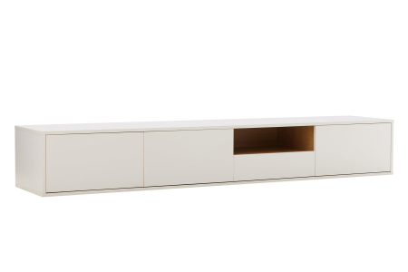 Comoda TV LOFT 200 cm suspendat, alb natural