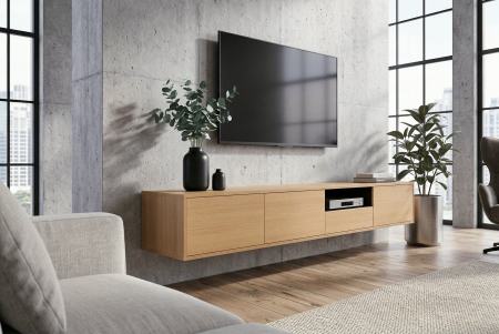 Comoda TV LOFT 200 cm suspendat, negru natural [4]